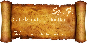 Szilágyi Friderika névjegykártya