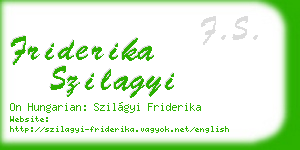friderika szilagyi business card