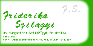 friderika szilagyi business card